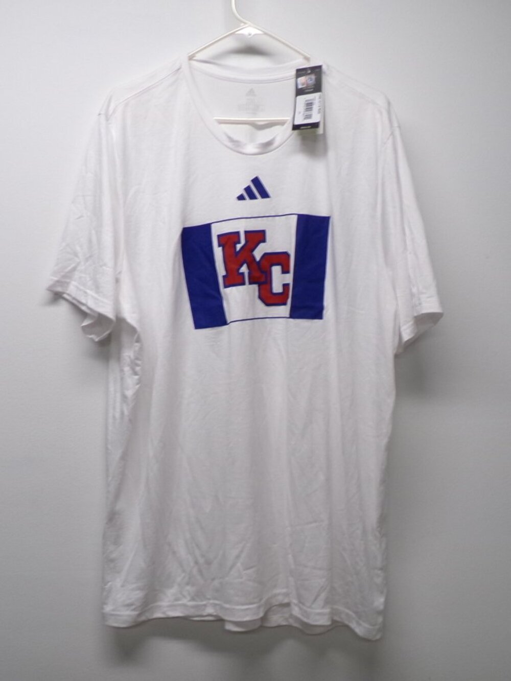 NWT Adidas Kansas Jayhawks KC White Pregame T Shirt Men's sz 2XL